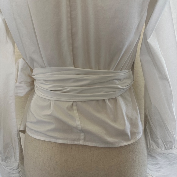 PINKO White Long sleeves Wrap Around Top - Picture 6 of 9
